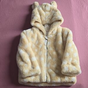 Okie Dokie Fuzzy Deer Print Jacket with Ears